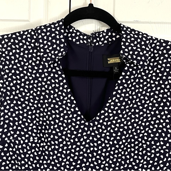 ALEXIA ADMOR Midi Heart Pattern Fit & Flare Collared Navy & White Dress Size 6 - Picture 6 of 16